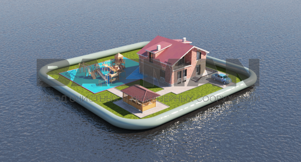 Водоналивная защитная дамба